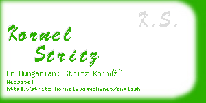 kornel stritz business card